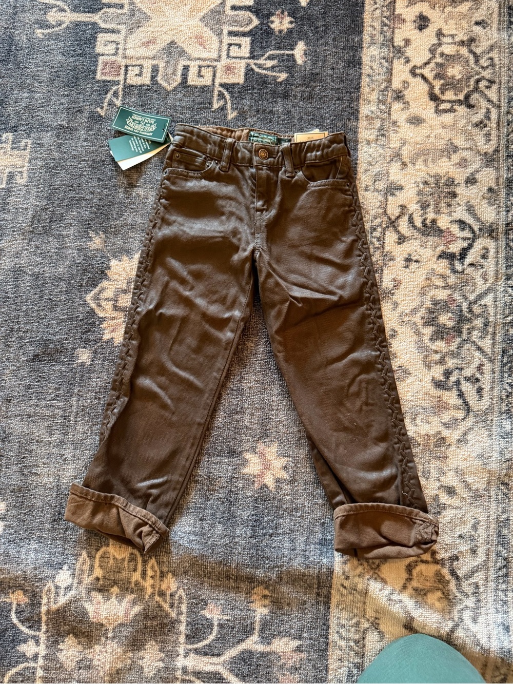 Polo Ralph Lauren Kids Twill Pants with Side Braid Detail